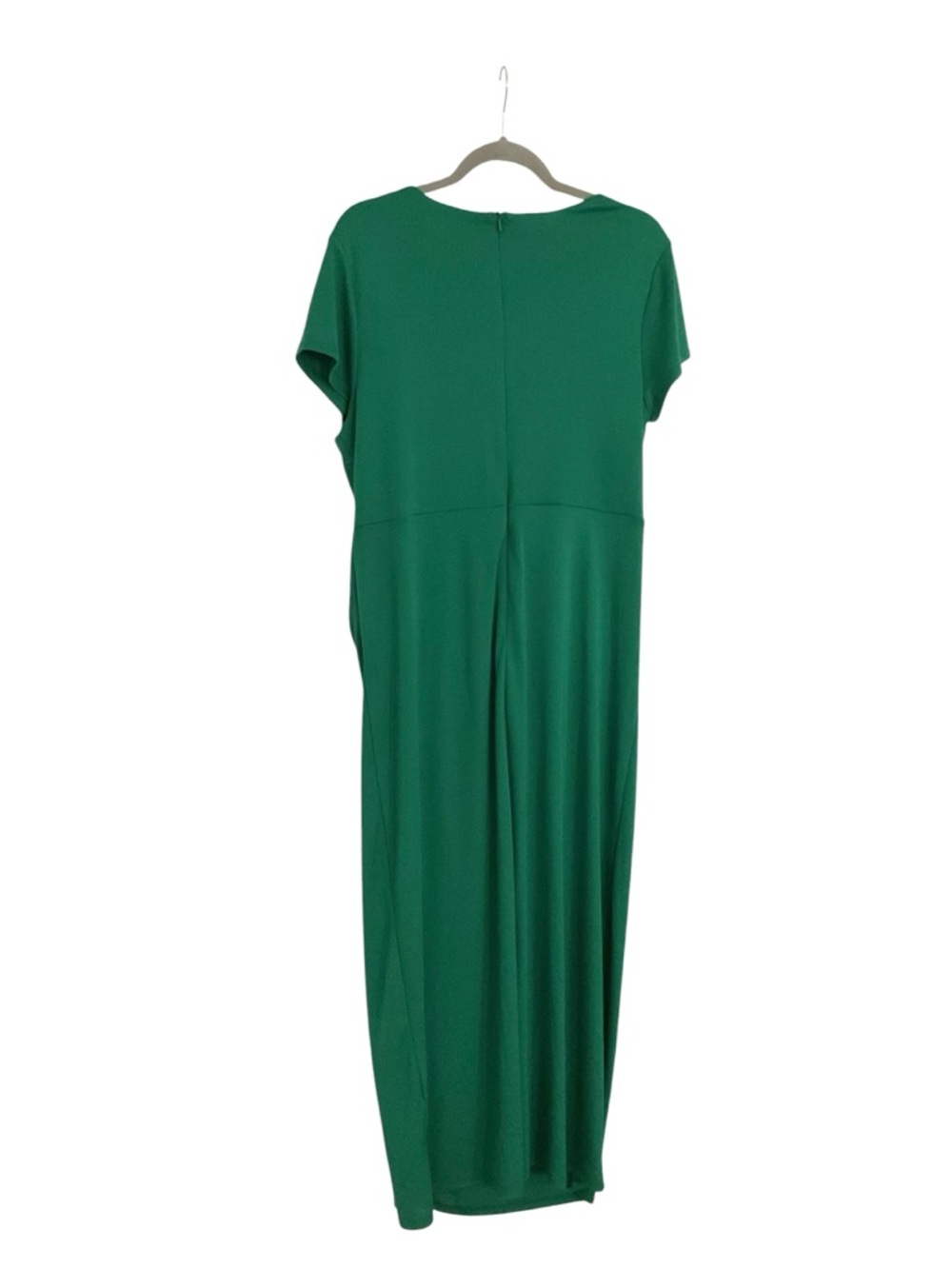 Ro & Zo Emerald Green Dress w/ Asymmetrical Neckline and Front Ruching Size 18 - Picture 3 of 7